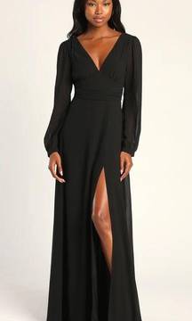 Love You So Black Long Sleeve Maxi Dress