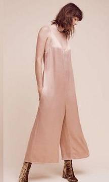 Lacausa Santi Jumpsuit in Satin Pink Anthropologie Revolve