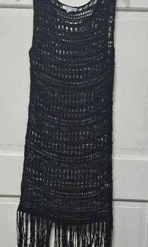 Favlux Fashion Black Crochet Cover Up Size Medium NWOT