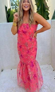 BuddyLove Floral Pink Formal Maxi Dress