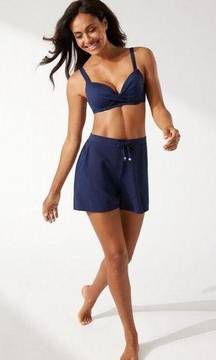 Tommy Bahama Sleepwear Island Cays Pull-On Shorts Womens Navy Mid Rise Satin S