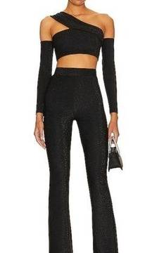 Superdown Allyson Pant Set in Black Metallic