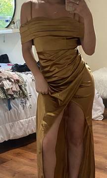 Maxi Gold Satin Dress