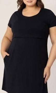 Kindred Bravely Eleanora Bamboo Maternity & Nursing Dress Black Sz Small Petite