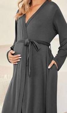 NEW Ekouaer Maternity Nursing Robe Set Labor Delivery Nursing M