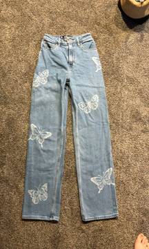 Butterfly Print Jeans