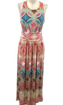 Tori Richard Guava Print Maxi Dress Size Small