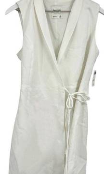 Abercrombie & Fitch Blazer Wrap Menswear Mini Dress Sleeveless White Size Medium
