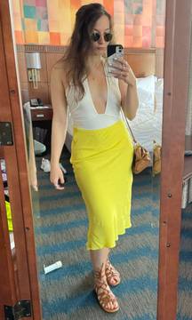 Yellow Midi Skirt