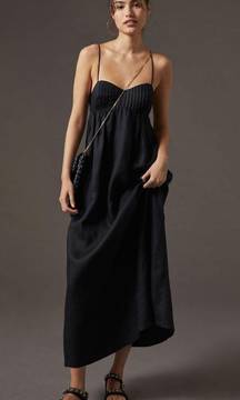 Anthropology, black linen dress