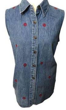 Vintage Marsh Landing denim sleeveless blouse