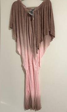 Fiona ombré off shoulder maxi pink beige dress NWT YFB