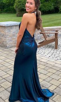 Shimmer Blue Prom Dress