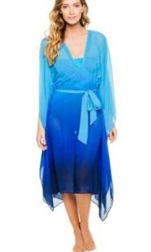 Gottex Harmony Caftan S NWT Swim Coverup Ocean Blue Vacation Beach Resort Style