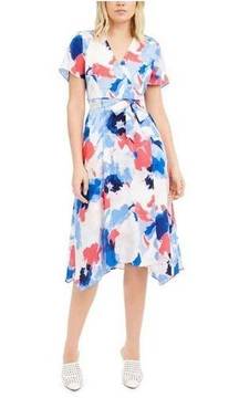 Alfani Watercolor Wrap Midi Dress Size 6