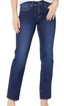 NYDJ Women's High Rise Twiggy Slim Straight Jeans Blue Denim high rise Size 16