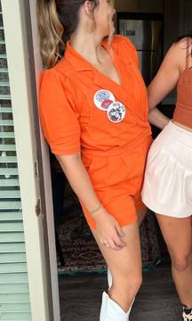 Day And Moon Orange Gameday Romper 