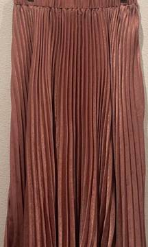 Dusty Pink Pleated Accordion Skirt