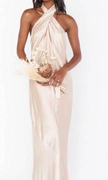 Jasmin Halter Dress Champagne Luxe Satin