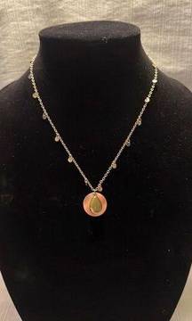 Vici Collection Gold Tone Necklace with Rhinestone Teardrop/Coin Pendant