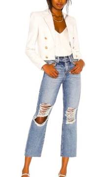 L’AGENCE Adele High-Rise Cropped Stovepipe Jeans Fallbrook Wash Size 24