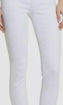 White Low-rise Stretch Denim Crop Tally Skinny Jeans