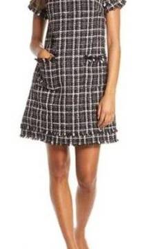 NWT Harper Rose Pink & Black Tweed Shift Dress, Size 16