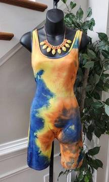 Daisy Women's Multicolor Polyester Scoop Neck Sleeveless Casual Romper Size L