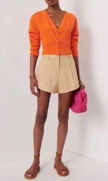 NWT! Derek Lam 10 Crosby Arden Cropped Double-Layered Cardigan in Orange Size M