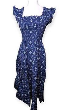 Ellie Nap Dress Size Large Navy Trellis Collector's Edition