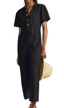 Unpublished Anthro Black Short Sleeve Jumpsuit Coverall Utility Size Large NWT