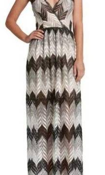 Dress The Population Lucia Maxi Dress in Black White