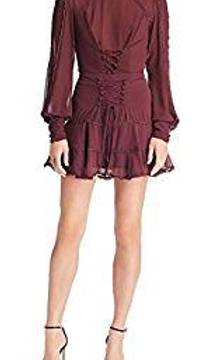 Maroon Two Piece Skirt and Blouse Set