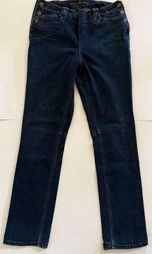 Lauren Jeans Co Ralph Lauren Women 10 Stretch Straight Leg Jeans Side Button Fly