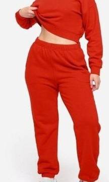 NWT MATE the Label Organic Red Fleece Relaxed Pocket Sweatpants - 1X