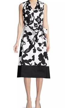 Natori Garden Mandarin Dress - Floral - Black Multi/Neutral Black - S