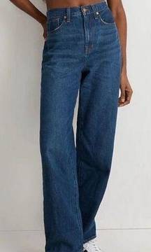 NEW MADEWELL Baggy Straight Jeans Dark Worn Indigo Hemp Cotton 24 Waist $98