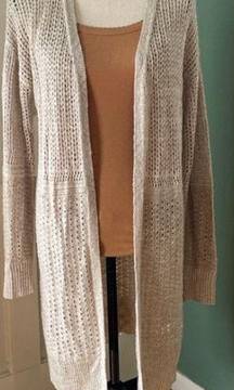 New women’s knitted open front cardigan, size M