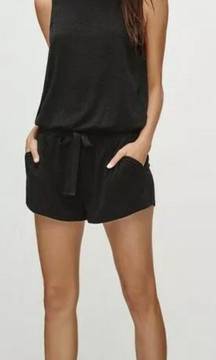 Black Reposa Luxe Jersey Knit Izabel Romper Women's Size M (Medium)