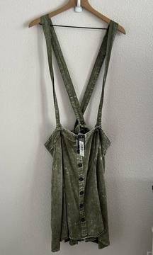 NWT Torrid Skirtall Green Tie Dye Skirted Suspender Academia 2X