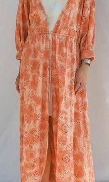 Jen’s Pirate Booty Ashbury Swirl Maiden Robe Eyelet Apricot Dress Kimono Duster