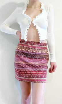 Y2k  Multicolor Tribal Skirt