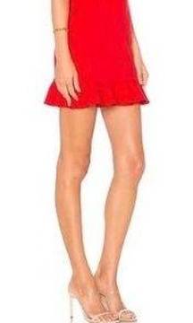 Revolve  Flamingo Red Ruffle Skirt Size S