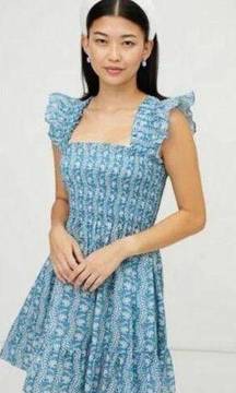 HILL HOUSE Elizabeth Nap Dress ~ Trailing Vine Blue Medium NWT