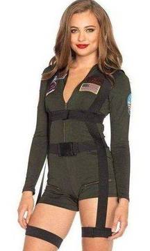 NEW Leg Avenue Top Gun Costume Romper Size Medium