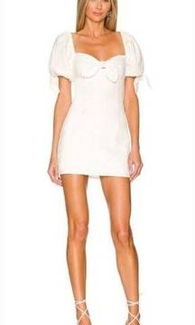 MORE TO COME Amora Bow Mini Dress in White