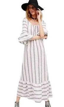 Christy Dawn Dress The Rowe Stripe Print Maxi Dress Size Medium / Large White