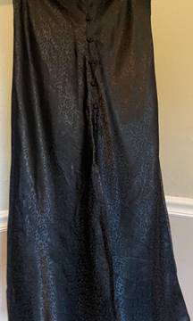 Black Satin Midi Skirt