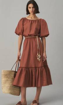 Off the Shoulder Beach Dress in Dark Rust