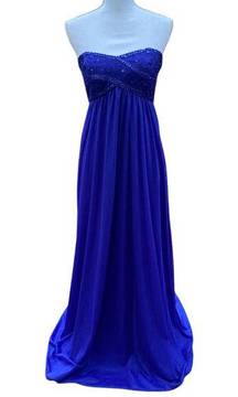 Onyx Nite Royal Blue Dress Sparkle Sequin Women's 4 Prom Dress